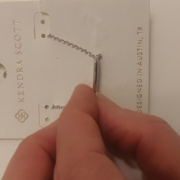 New! Kendra Scott Jaimee metal rhodium over brass Pendant necklace SILVER - Picture 5 of 7